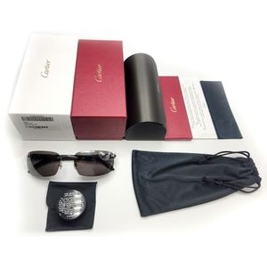 NEW! Cartier Buffalo Horn Silver Sunglasses